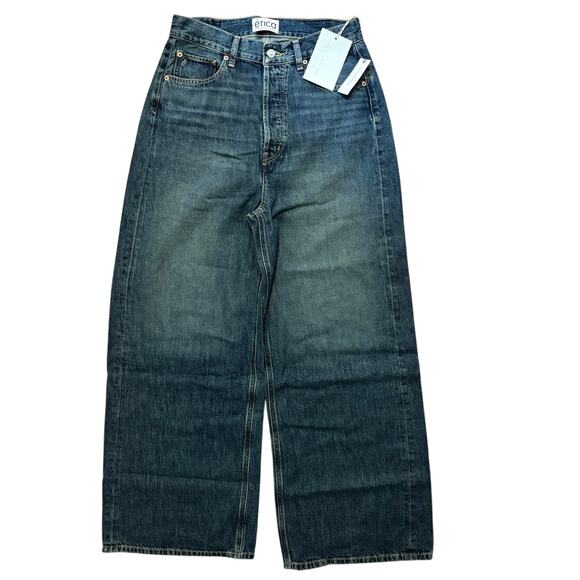 NWT Etica X Anthropologie Marley Ultra High Rise Baggy Jean in Terranea Size 29 - Picture 4 of 10
